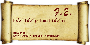 Fülöp Emilián névjegykártya